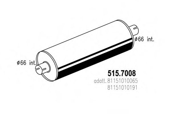 Средний / конечный глушитель ОГ ASSO 515.7008