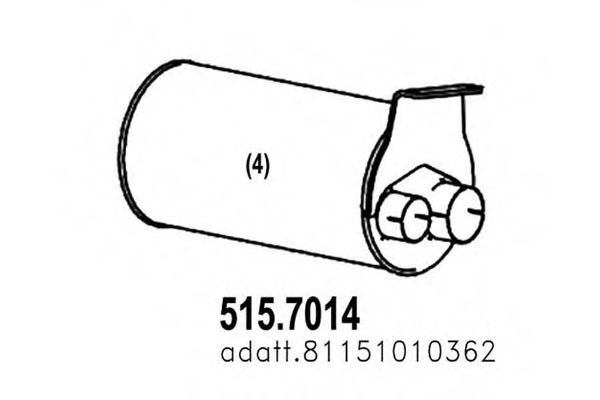 Средний / конечный глушитель ОГ ASSO 515.7014