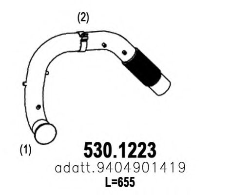 Труба выхлопного газа ASSO 530.1223