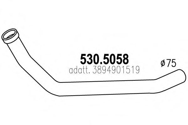 Труба выхлопного газа ASSO 530.5058