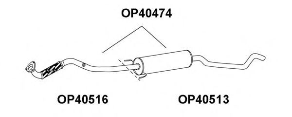 Средний глушитель выхлопных газов VENEPORTE OP40474