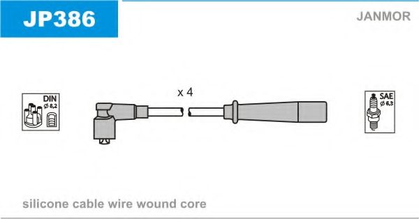 Комплект проводов зажигания JANMOR JP386