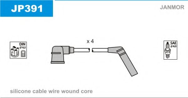 Комплект проводов зажигания JANMOR JP391