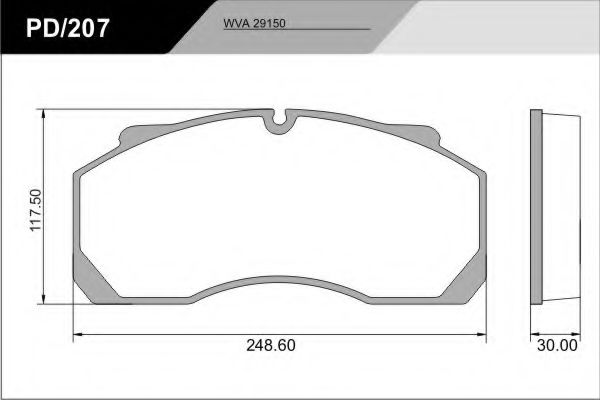 Комплект тормозных колодок, дисковый тормоз FRAS-LE P207