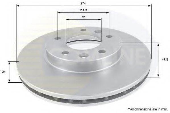 Тормозной диск COMLINE ADC1018V