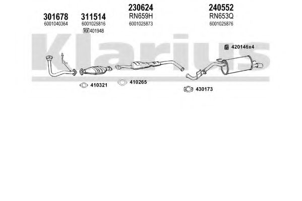 Система выпуска ОГ KLARIUS 720737E