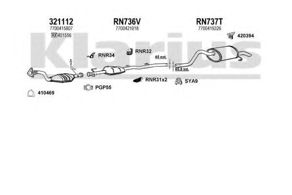 Система выпуска ОГ KLARIUS 720725U