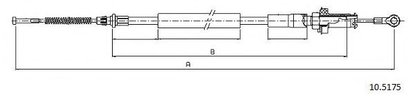 Трос, стояночная тормозная система CABOR 10.5175