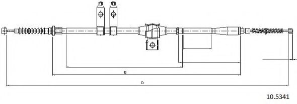 Трос, стояночная тормозная система CABOR 10.5341