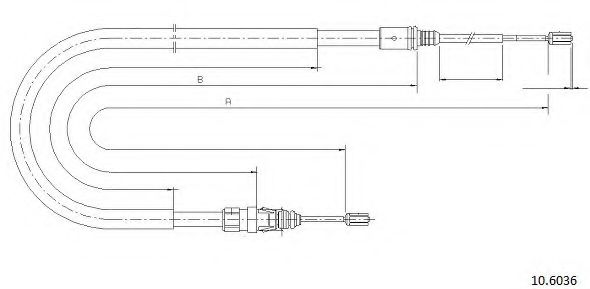 Трос, стояночная тормозная система CABOR 10.6036