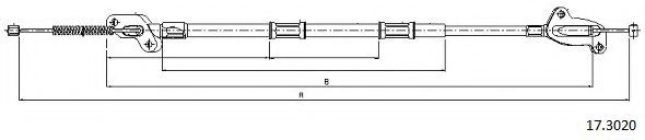 Трос, стояночная тормозная система CABOR 17.3020