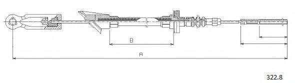 Трос, управление сцеплением CABOR 3228