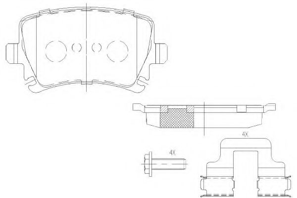 Комплект тормозных колодок, дисковый тормоз KSM-KOSHIMO 1850.0058231
