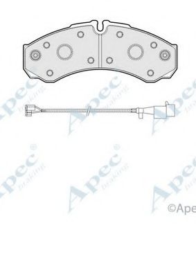 Комплект тормозных колодок, дисковый тормоз APEC braking PAD2078