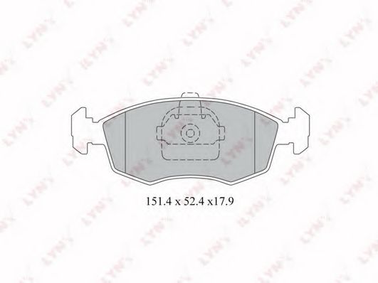 Комплект тормозных колодок, дисковый тормоз LYNXauto BD-2807