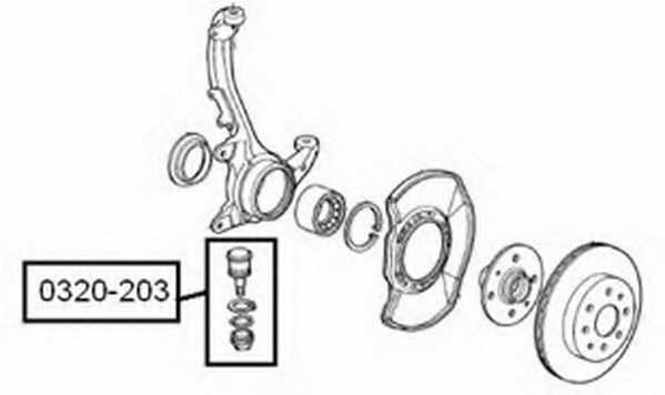 Несущий / направляющий шарнир ASVA 0320-203