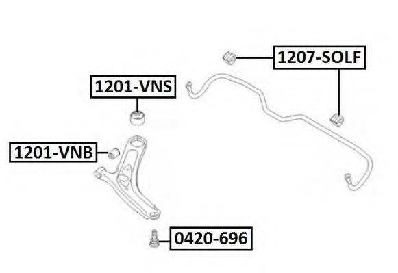 Подвеска, рычаг независимой подвески колеса ASVA 1201-VNB