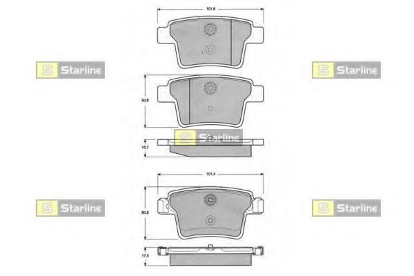 Комплект тормозных колодок, дисковый тормоз STARLINE BD S142