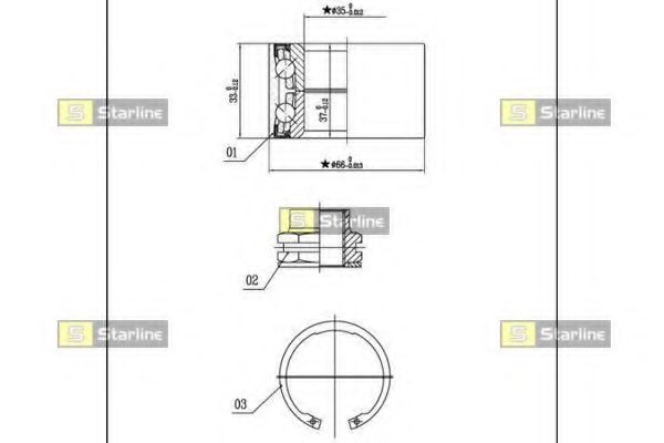 Комплект подшипника ступицы колеса STARLINE LO 01401