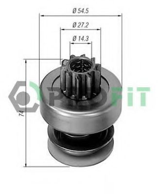 Привод с механизмом свободного хода, стартер PROFIT 1910-8242