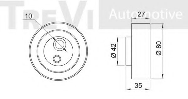 Натяжной ролик, поликлиновой  ремень TREVI AUTOMOTIVE A2035