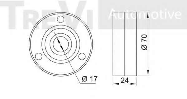 Паразитный / ведущий ролик, поликлиновой ремень TREVI AUTOMOTIVE A935