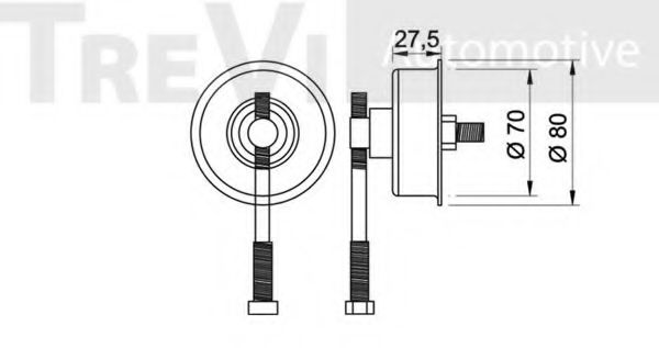 Паразитный / ведущий ролик, поликлиновой ремень TREVI AUTOMOTIVE T1762