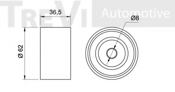 Натяжной ролик, ремень ГРМ TREVI AUTOMOTIVE D213