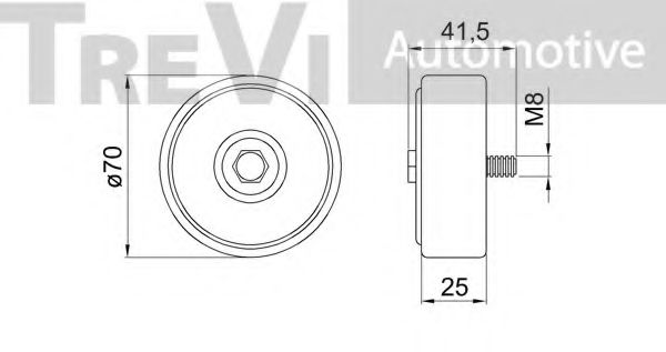 Паразитный / ведущий ролик, поликлиновой ремень TREVI AUTOMOTIVE A1350