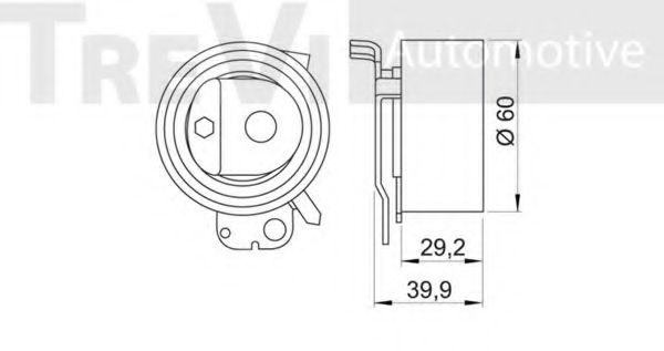 Натяжной ролик, ремень ГРМ TREVI AUTOMOTIVE 96370580