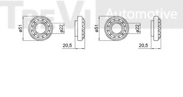 Комплект подшипника ступицы колеса TREVI AUTOMOTIVE 34022