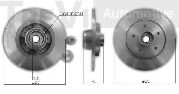 Комплект подшипника ступицы колеса TREVI AUTOMOTIVE WB2290