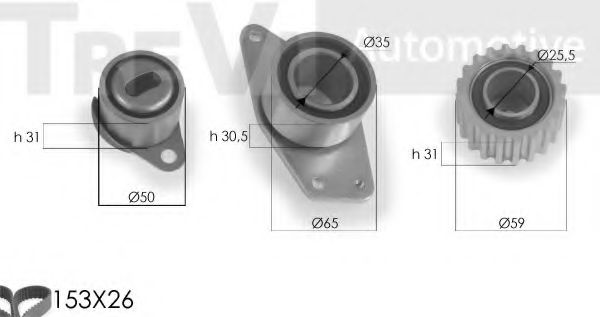 Комплект ремня ГРМ TREVI AUTOMOTIVE KD1095