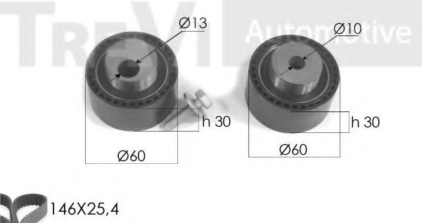 Комплект ремня ГРМ TREVI AUTOMOTIVE KD1211