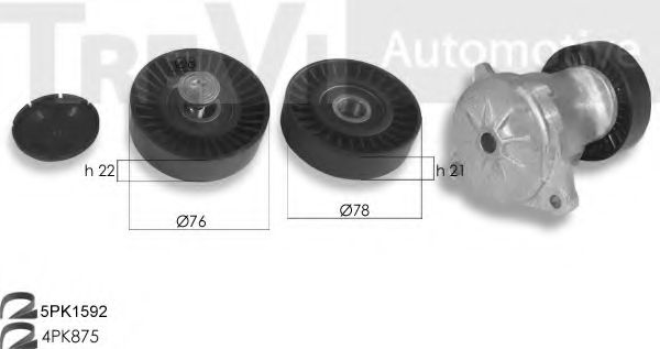 Поликлиновой ременный комплект TREVI AUTOMOTIVE KA1110