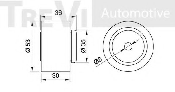 Паразитный / Ведущий ролик, зубчатый ремень TREVI AUTOMOTIVE T1206