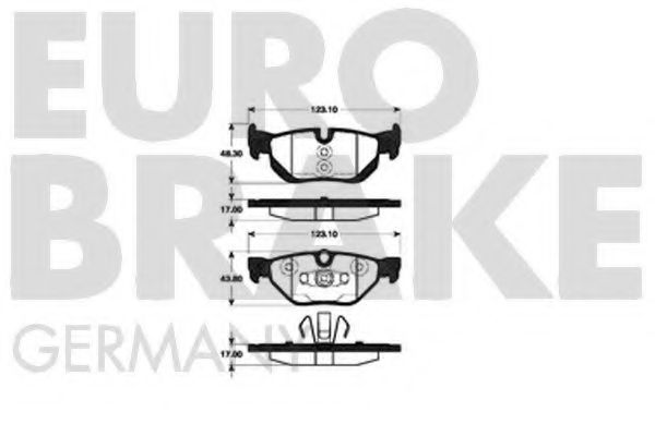 Комплект тормозных колодок, дисковый тормоз EUROBRAKE 5502221532