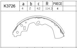 Комплект тормозных колодок ASIMCO K3726