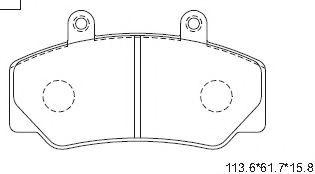 Комплект тормозных колодок, дисковый тормоз ASIMCO KD7759