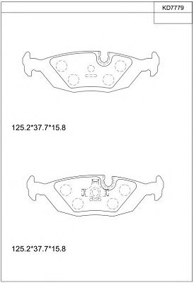 Комплект тормозных колодок, дисковый тормоз ASIMCO KD7779