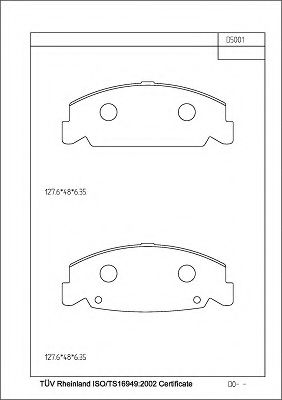 Комплект тормозных колодок, дисковый тормоз ASIMCO KD55107