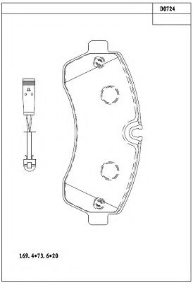 Комплект тормозных колодок, дисковый тормоз ASIMCO KD0724