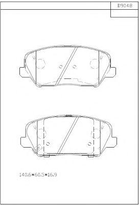 Комплект тормозных колодок, дисковый тормоз ASIMCO KD9048