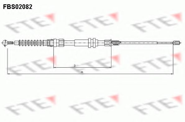 Трос, стояночная тормозная система FTE FBS02082