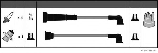 Комплект проводов зажигания HERTH+BUSS JAKOPARTS J5381001