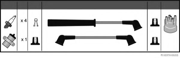 Комплект проводов зажигания HERTH+BUSS JAKOPARTS J5383000