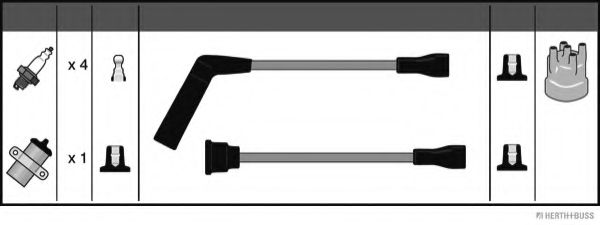 Комплект проводов зажигания HERTH+BUSS JAKOPARTS J5387008