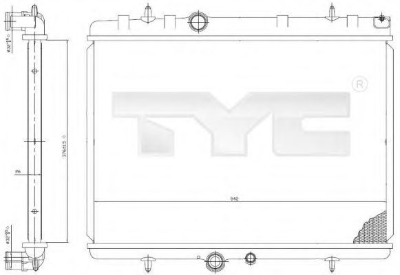 Радиатор, охлаждение двигателя TYC 705-0065