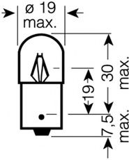 Лампа накаливания, задний гарабитный огонь; Лампа накаливания, задний гарабитный огонь OSRAM 9637