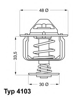 Термостат, охлаждающая жидкость WAHLER 4103.82D